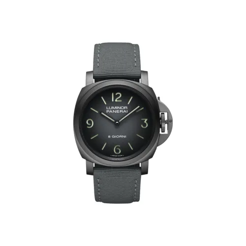PANERAI LUMINOR Механизм с ручным заводом Мужские часы 44 мм Серый циферблат Титан Корпус Тканевый ремешок
