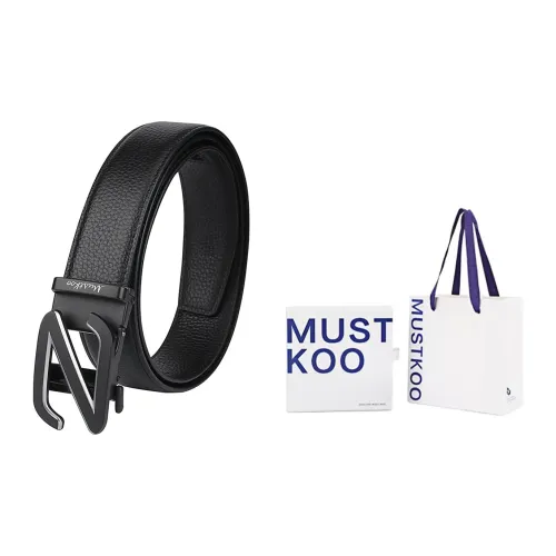 MUSTKOO Сплав Коровья кожа Ремень Мужской 3,4CM