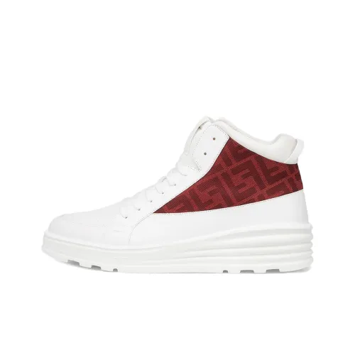 FENDI MID Топ Стильный Скейтбординг Мужской Белый Красный