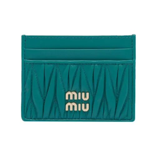 MIU MIU Matelassé Мягкий Картхолдер из кожи овцы женский цвет павлин-синий