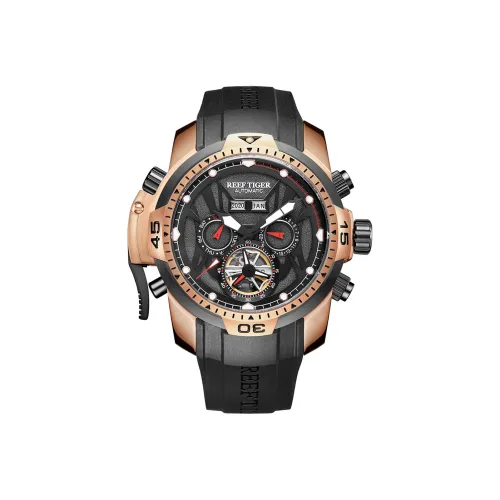 REEF TIGER Aurora Collection Transformers Автоматический Механический Механизм Часы Мужские Черный Циферблат RGA3532 JMHR