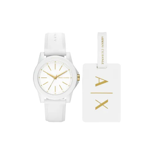 ARMANI EXCHANGEAE Women's Watch Кварцевый механизм Силиконовый ремешок Белый циферблат