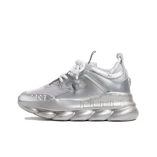 VERSACE Низкий топ Спортивная повседневная обувь Мужской Серебряный