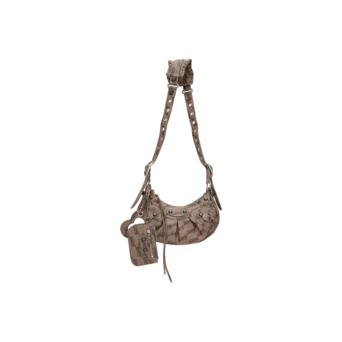 Balenciaga Холст Портативный Crossbody Сумка через плечо Мини Женская Коричневая