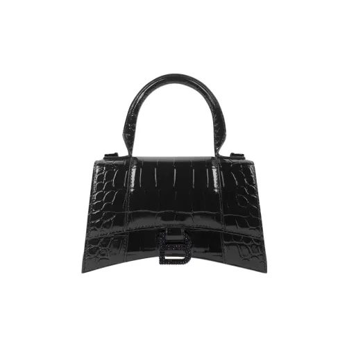 Balenciaga Hourglass Яркий Крокодиловый Узор Тисненая Коровья Кожа Плечевая Сумка Сумка Экстра Маленькая