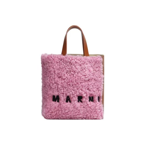 Marni Овечья кожа Телячья кожа Wa кожа Сумка-тоут Сумка для покупок Сумка через плечо Сумка мини Женская Розовая