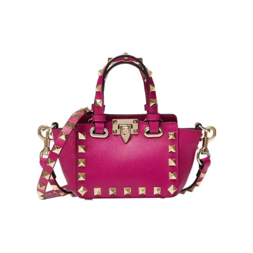 Valentino Rockstud Телячья кожа Сумка через плечо Сумка Extra Mini Женская Фуксия