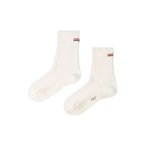 THOM BROWNE Белые Женские Носки MID до икры