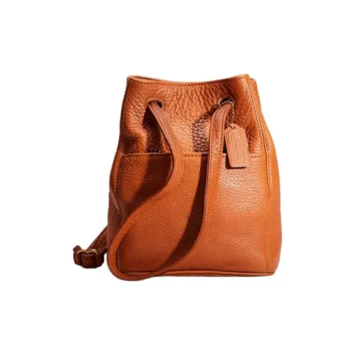 COACH Шнур кожа рюкзак маленький женский коричневый