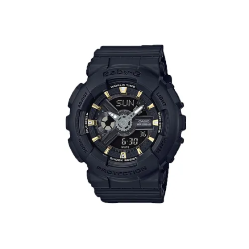 CASIO Детские часы Кварцевый механизм Смольный ремешок Женские часы Черный циферблат