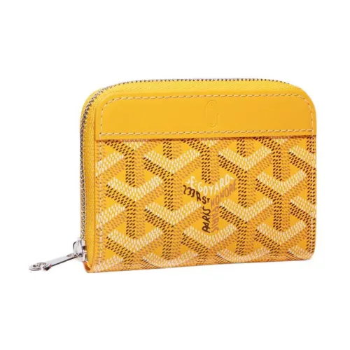 GOYARD MATIGNON Холст с кожей Кошелек для монет Мини Женский Желтый