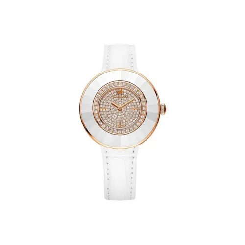 Swarovski Collection Наручные часы Кварцевый механизм Натуральная кожа Ремешок 36 мм Розовое золото Циферблат Женские часы