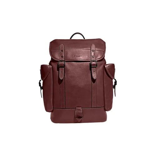 COACH Hitch Коровья кожа с текстилем большой рюкзак мужской красный коричневый