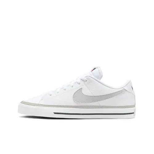 Nike Court Legacy Slip Resistant Abrasion Resistant Легкий Низкий Топ Скейтборд Кроссовки Мужские Белый Серый