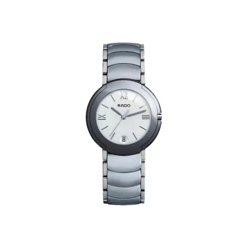 RADO Pearl Ceramic Collection Кварцевый механизм Мужские часы Циферблат 33 мм Белый корпус из нержавеющей стали