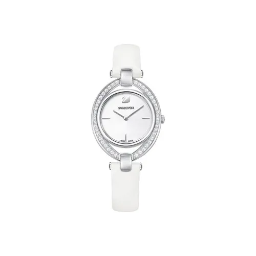 Swarovski Collection Женские часы Кварцевый механизм Естественная кожа Ремешок Серебристый циферблат 5376812