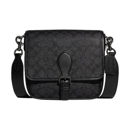 COACH Frankie Искусственная кожа Сумка через плечо Маленькая Мужская Черная