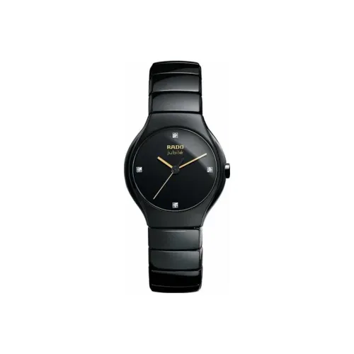 RADO Realme Collection Кварцевый механизм Женские часы 27 мм Черный циферблат Керамические корпуса Керамический ремешок