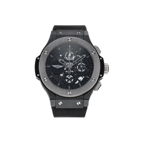 HUBLOT Автоматический Механический Часы Мужские 44 мм Черный Циферблат Резиновый Ремешок