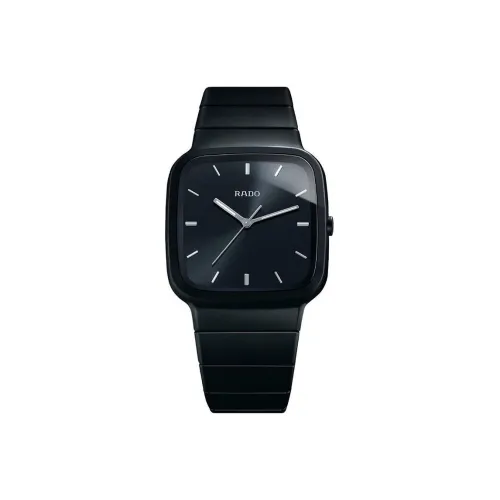 RADO RX Series Кварцевый механизм Мужские часы Часы 37 мм Черный циферблат Керамика Корпус Керамика Ремешок