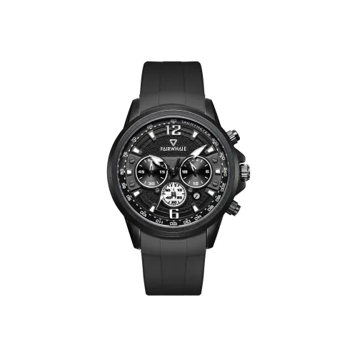 FAIRWHALE Driver Collection Мужские часы Кварцевый механизм Силиконовый ремешок Часы Мужские Черный циферблат
