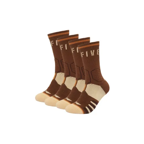 LINING Badfive Высокие носки Унисекс 1 комплект 2 шт Коричневый
