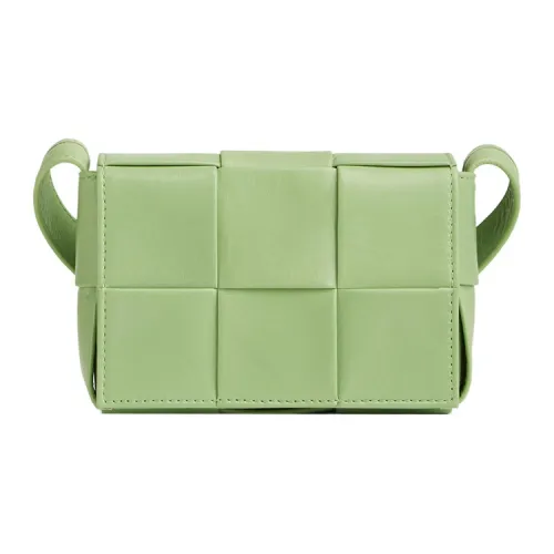 Bottega Veneta CASSETTE Pillow Bag Вощеная кожа Сумка через плечо Мини Мужской Зеленый