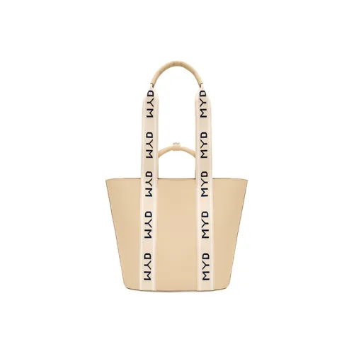 MYD Коровья кожа Тоут Сумка Сумка для покупок Сумка на плечо Сумка Большая Женская Матовая Ореховая Кофейная Кремовая