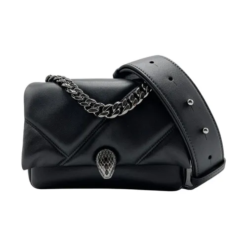 BVLGARI Serpenti Cabochon Телячья кожа Сумка Сумка через плечо Сумка через плечо Мини Женская Черная