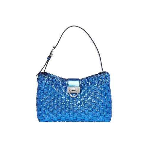 FERRAGAMO Trifolio Сумка из коровьей кожи сумка через плечо сумка для рук женская светло-синяя