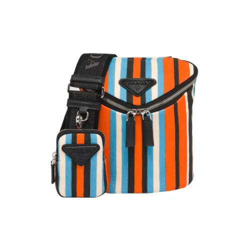 PRADA Saffiano Ткань Сумка через плечо Мужская Оранжевая