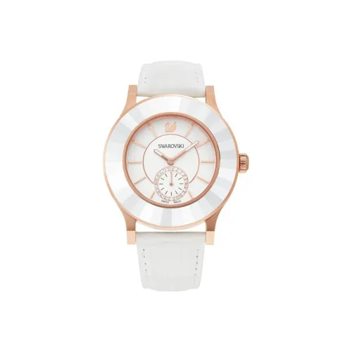 Swarovski Наручные часы Кварцевый механизм Кожаный ремешок Белый циферблат Женские часы 5043143