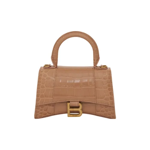 Balenciaga Hourglass Крокодиловый узор Тисненая коровья кожа Сумка через плечо Сумка Экстра Маленькая Женская