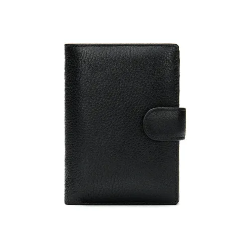 NOMK Кошелек из натуральной коровьей кожи мужской черный
