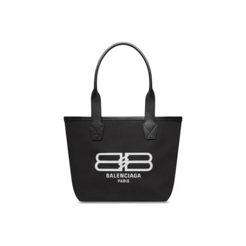 Balenciaga Хлопок Canvas Сумка-тоут Сумка для покупок Сумка через плечо Сумка Маленькая Женская Черная