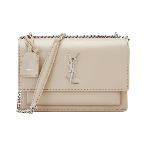SAINT LAURENT Sunset Корова Кожа Портативная Сумка через плечо Сумка на плечо Женская Бежевая Абрикосовая