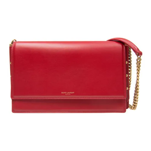 SAINT LAURENT Zoe Коровья кожа Сумка с цепочкой Сумка через плечо Женская Красная