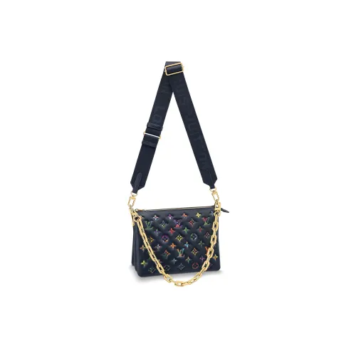 LOUIS VUITTON Coussin Овечья кожа кожаная подушечная сумка сумка через плечо сумка через плечо стандартная женская черная