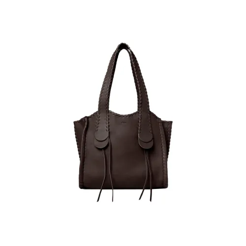 Chloe Mony Телячья кожа Тоут Сумка Сумка для покупок Сумка на плечо Сумка среднего размера Женская Богатая Коричневая