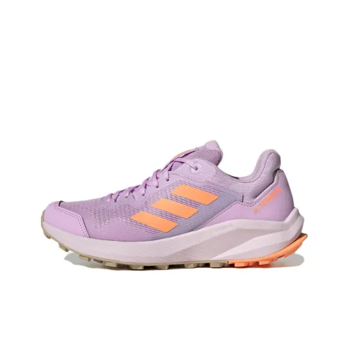 Adidas Terre Slip-resistant Abrasion-resistant Breathable Low-Top Hiking Shoes Women's Orange Purple
