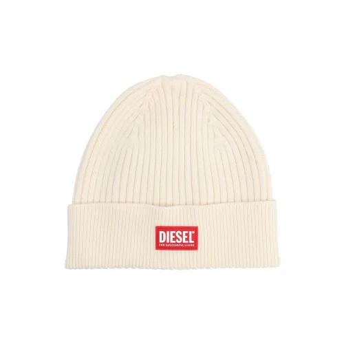 DIESEL Смесовая шерсть Шапка-бини Белая Унисекс