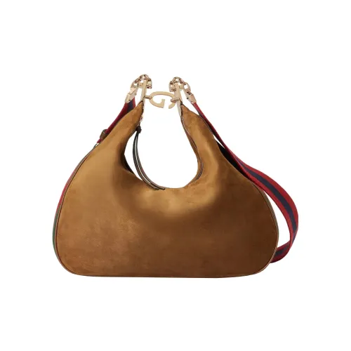 GUCCI Attache Замша Сумка через плечо Сумка на плечо Женская Коричневая