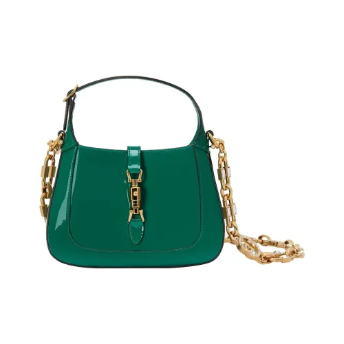 GUCCI Jackie 1961 Лакированная кожа Лунный Сумка на плечо Сумка на плечо Мини Женская Зеленая
