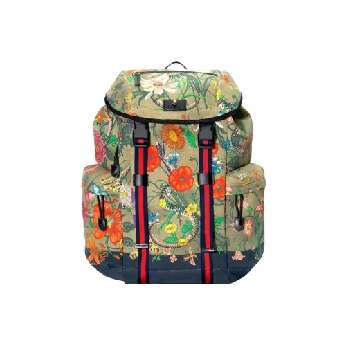 GUCCI Canvas Рюкзак Стандартный Мужской Коричневый и Многоцветный