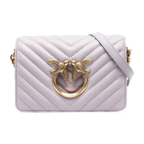 PINKO Click Series Телячья кожа Swallow Сумка Сумка через плечо Стандартная Женская Светло-фиолетовая