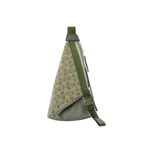 LOEWE Anton Sling Коровья кожа Ткань для переплета Sling Сумка Обычный Мужской Хаки зеленый