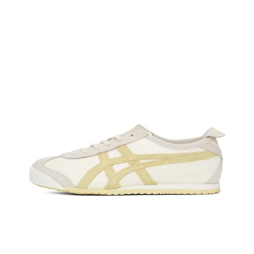 Onitsuka Tiger MEXICO 66 Устойчивый к истиранию Низкий Топ Повседневная Городская Коммутерская Беговая Обувь Унисекс Бежевый Желтый