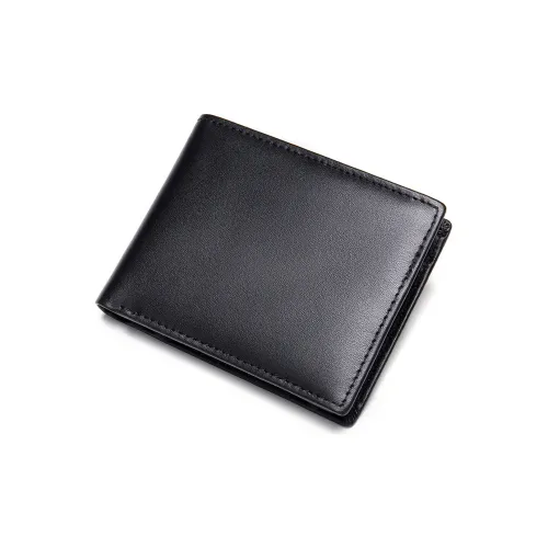 NOMK Кошелек из коровьей кожи обычный мужской черный кофейный