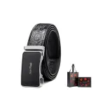 Черный ремешок с серебряной пряжкой + премиум-бокс