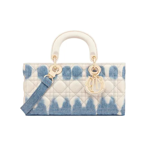 DIOR LADY D JOY Denim Tote Bag Lady Dior Tote Bag Shopping Bag Shoulder Bag Handbag Women's Milk White